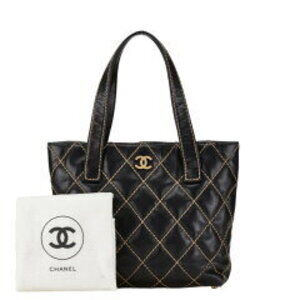 Chanel handbag Wild Stitch black leather